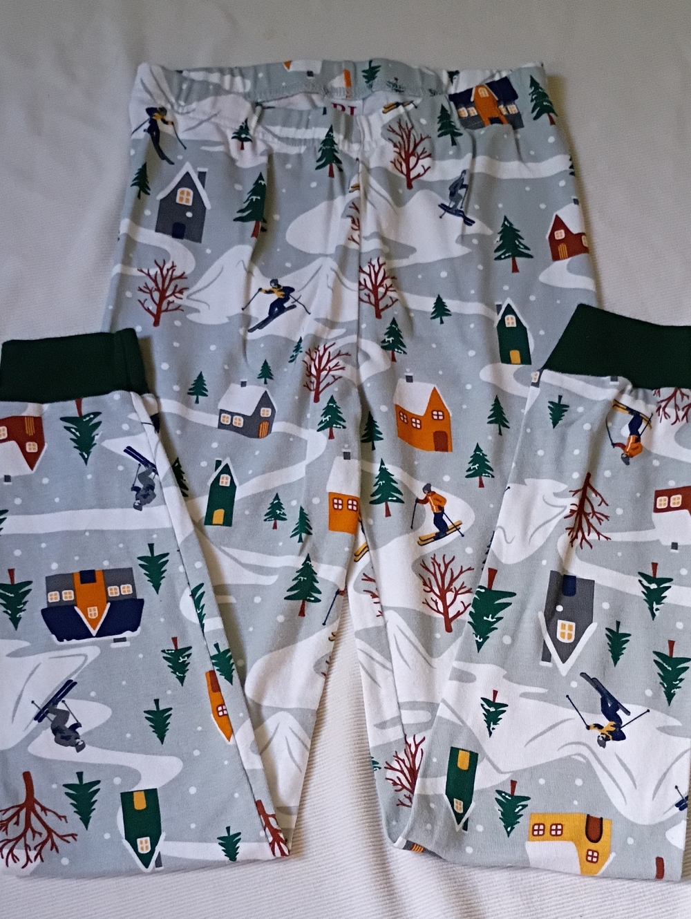 Place Kids Holiday Winter Pajama Top with Green Trim - Picture 4 of 5